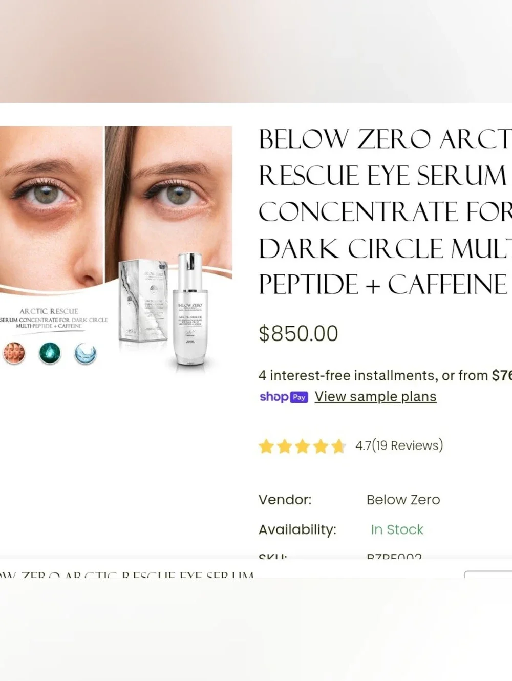 Arctic Rescue Eye Serum Concentrate — White